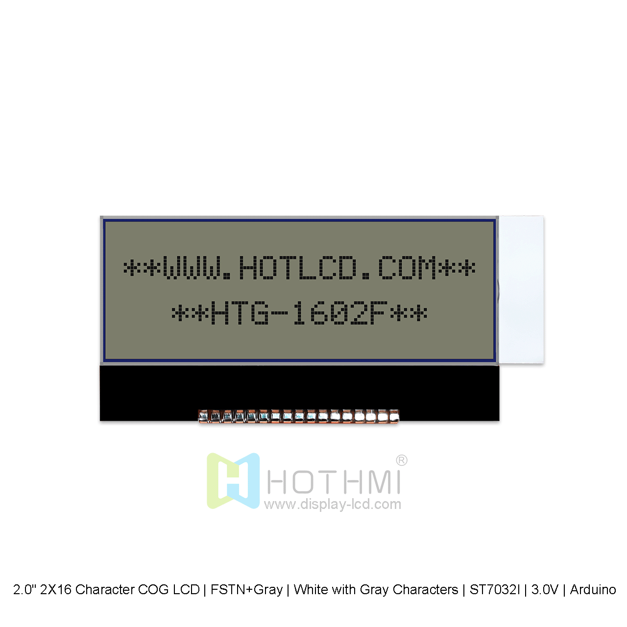 16x2 Character COG LCD | FSTN+Gray With White Backlight