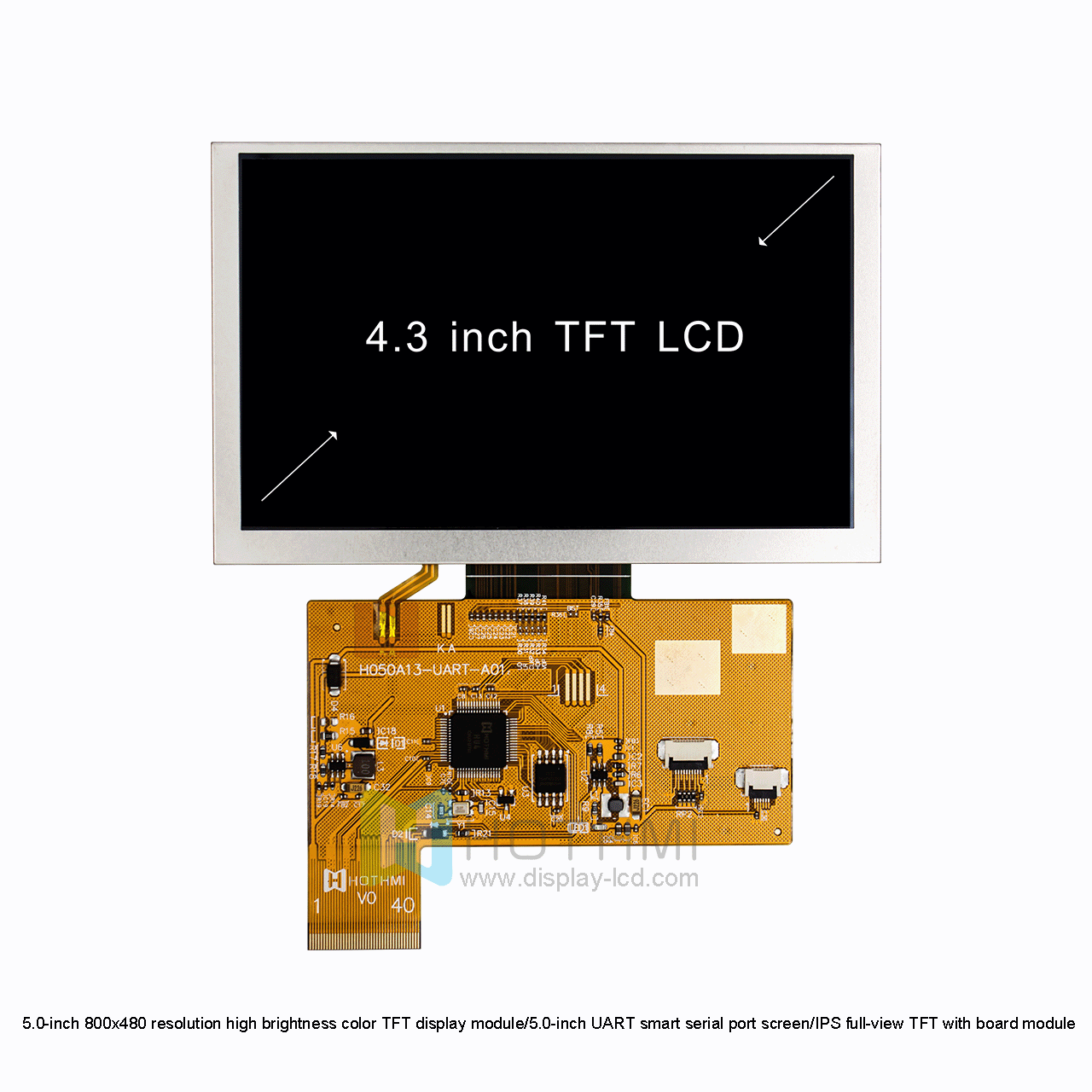 5.0 Inch TFT LCD Display | 800x480 Resolution With High brightness