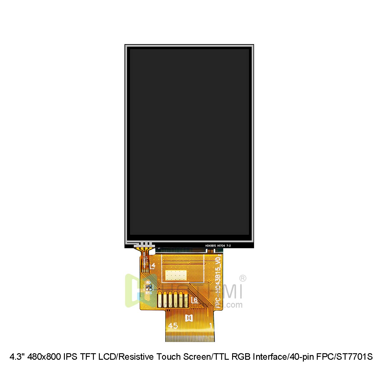 4.3 Inch Resistive Touchscreen TFT LCD Display With ST7701S