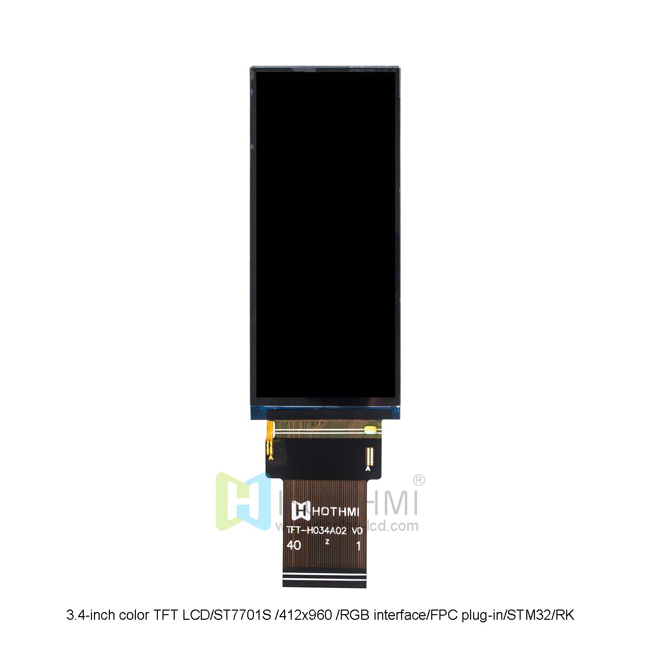 3.4 Inch TFT LCD | 412x960 RGB interface With ST7701S controller
