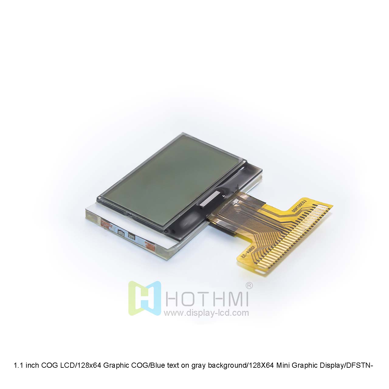 1.1 inch COG LCD/128x64 Graphic COG/Blue text on gray background/12864 Graphic Display/DFSTN-/ST7565R Controller/Arduino