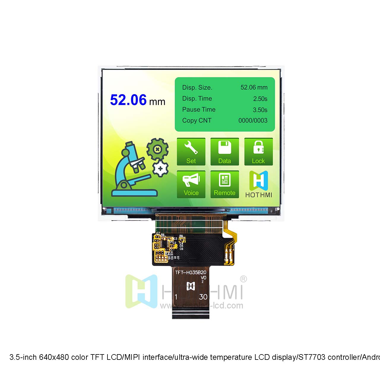 3.5 Inch 640x480 TFT LCD | MIPI interface With ST7703 Driver IC