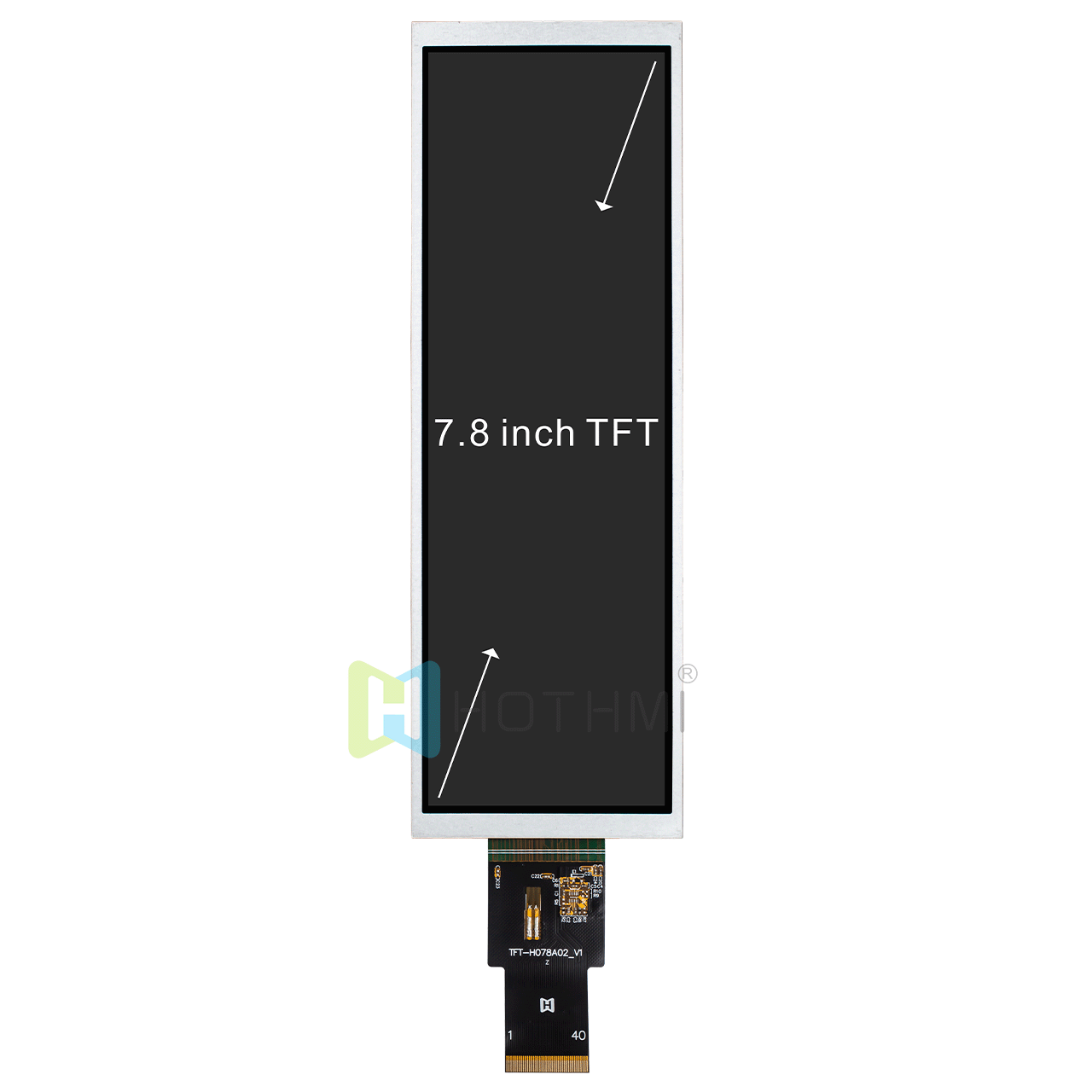 7.8 Inch TFT LCD | 400x1280 With LVDS Interface Sunlight Readable