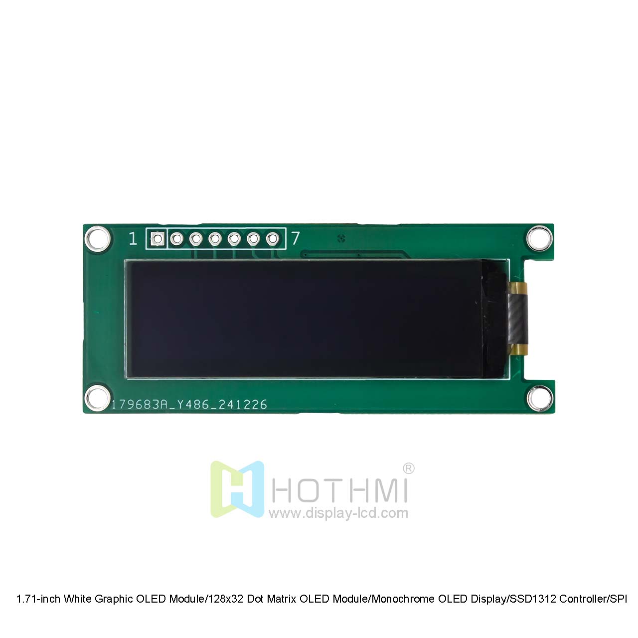 1.71 inch White Graphic OLED Module/128x32 /Monochrome OLED Display/SSD1312 Controller/SPI Interface/Arduino