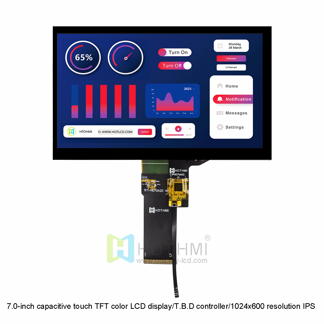 7 Inch High Brightness TFT LCD With RGB Interface