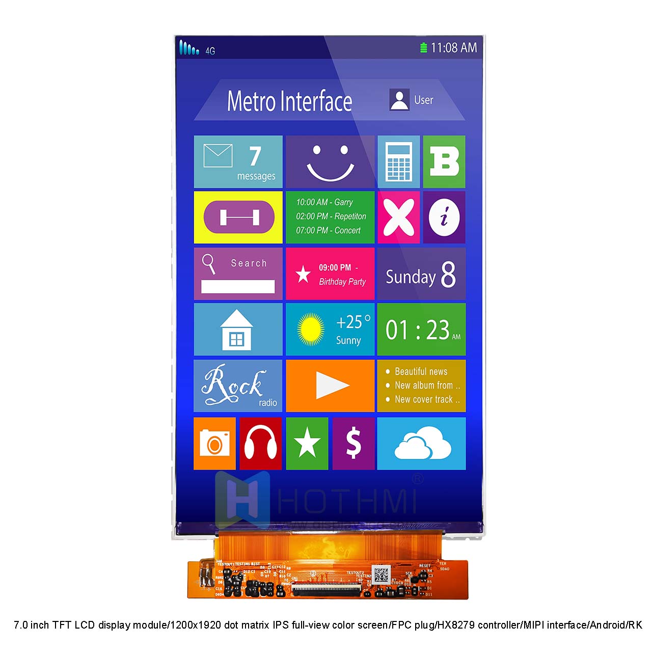 7" MIPI TFT LCD Module | 1200x1920 HD Display