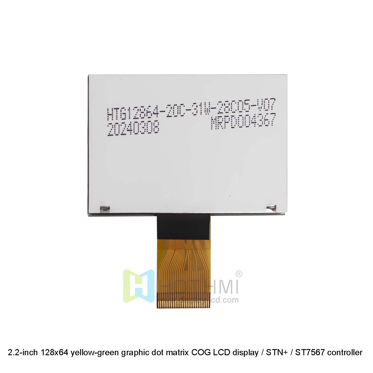 2.2-inch 128x64 yellow-green graphic dot matrix COG LCD display / STN+ / ST7567 controller / Arduino / 3.3V / 5.0V