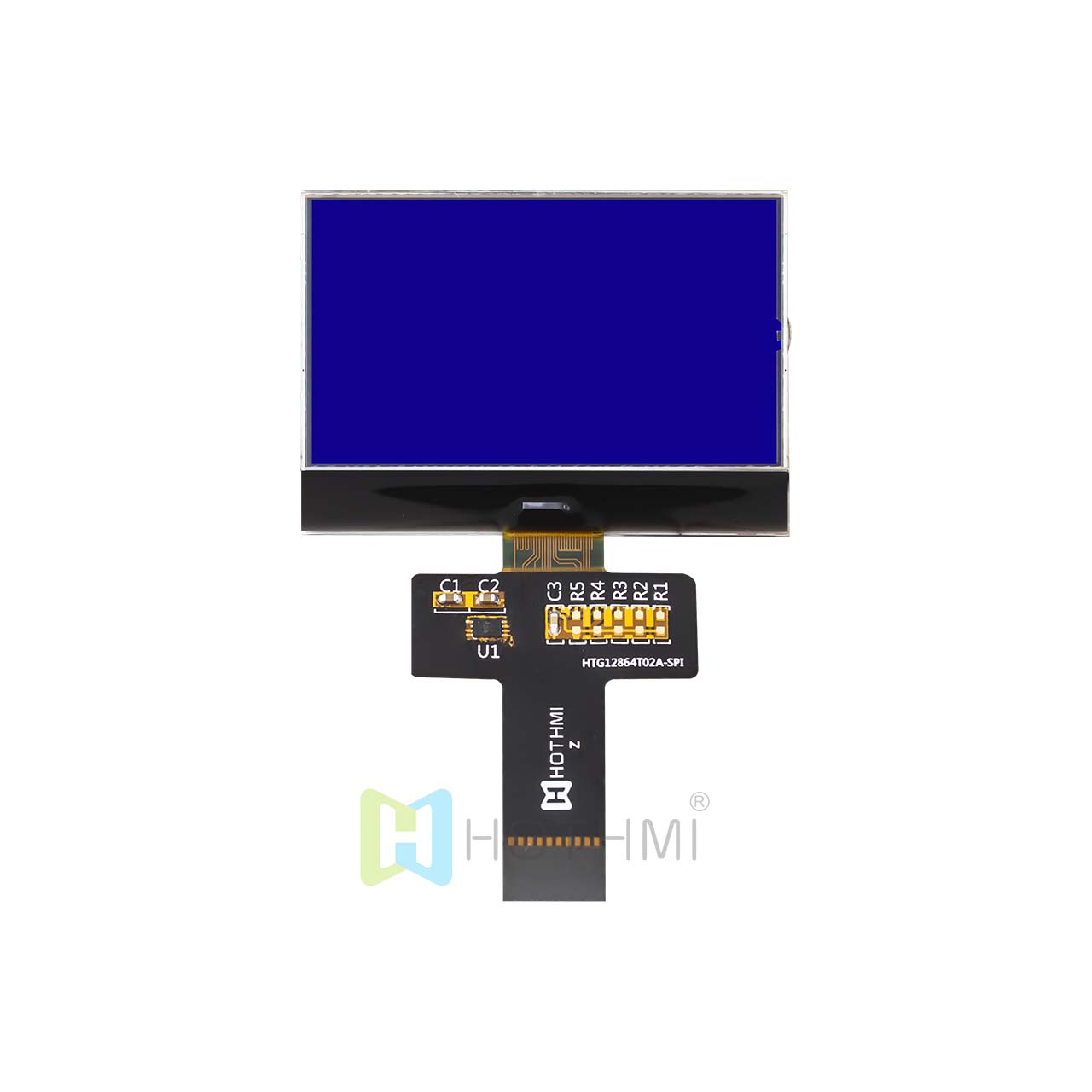 COG graphic lattice 2.2" 128x64 | STN- | White on Blue | SPI | Arduino