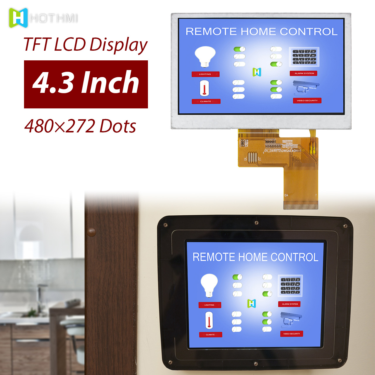 4.3" 480x272 IPS TFT LCD Display | SC7283 Controller High Brightness