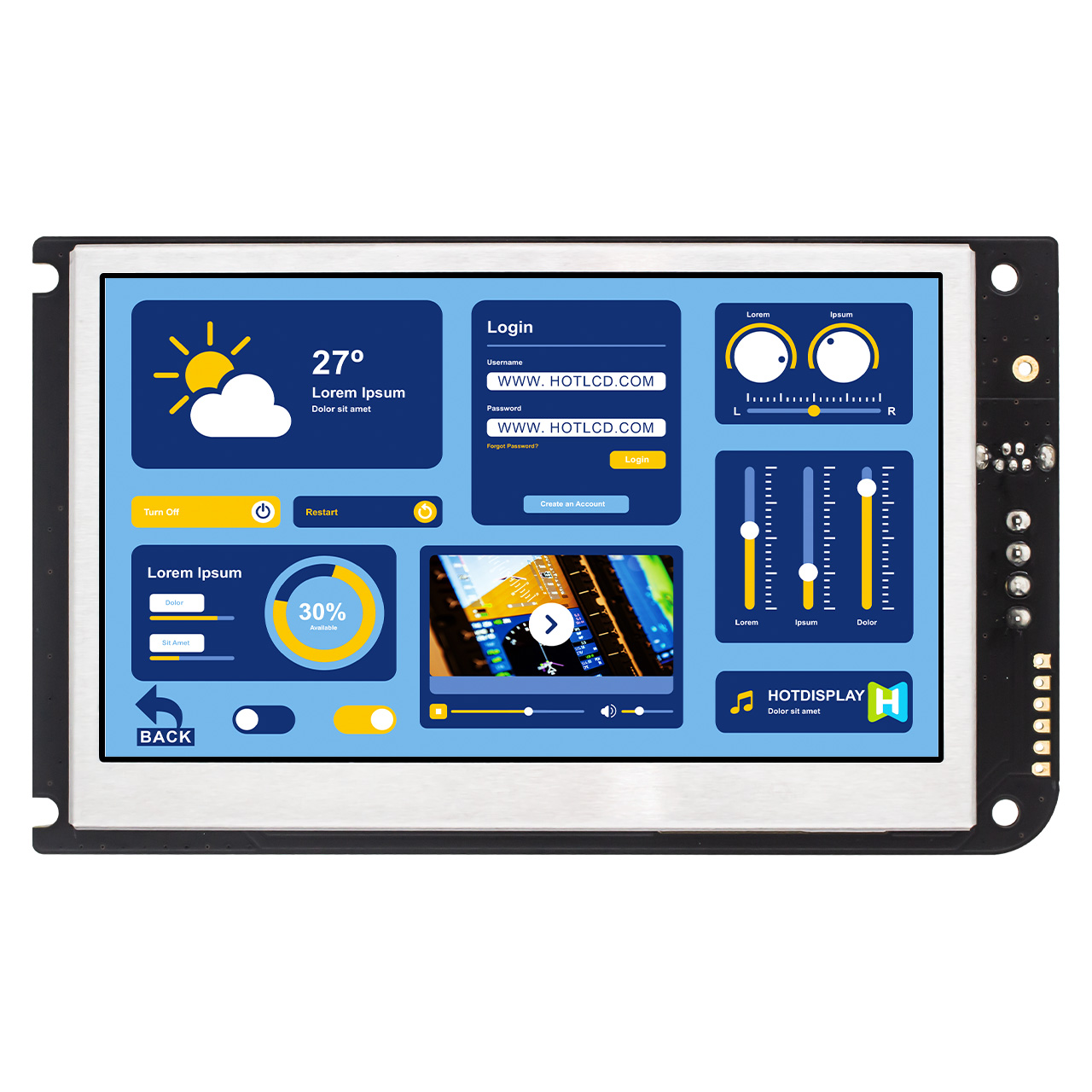 4.3-Inch 800x480 TFT LCD Module With RTP