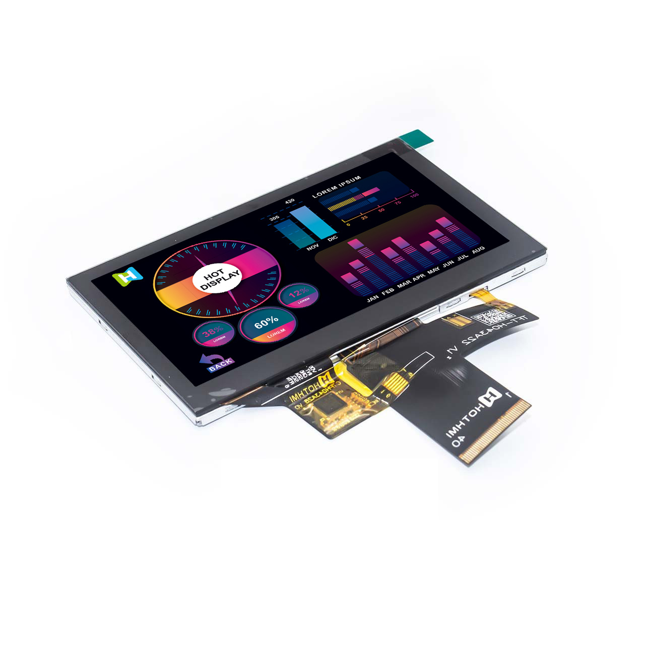 4.3 Inch Capacitive Touch TFT LCD Display With MCU Interface