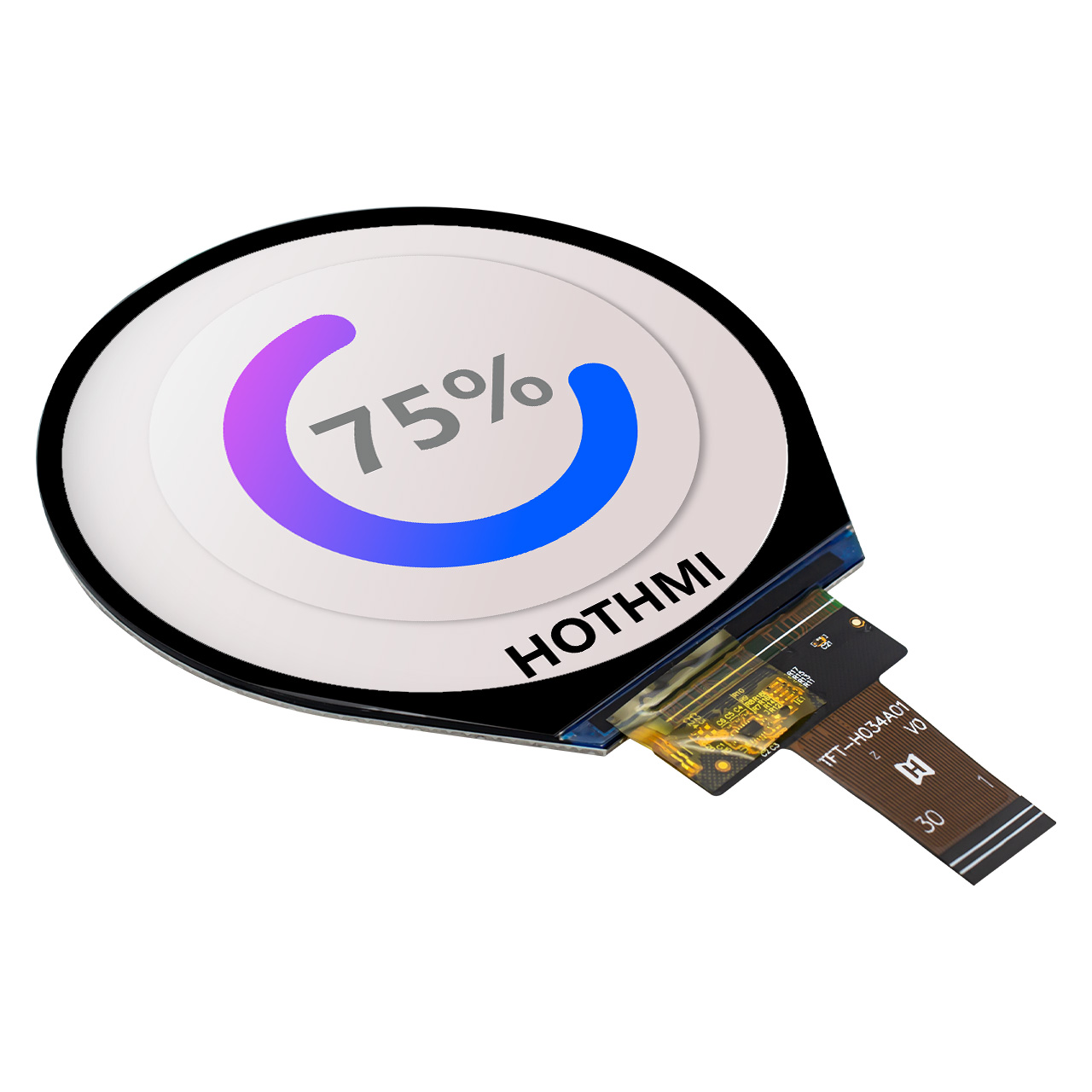 3.4 Inch Round TFT LCD Display With MIPI DSI Interface