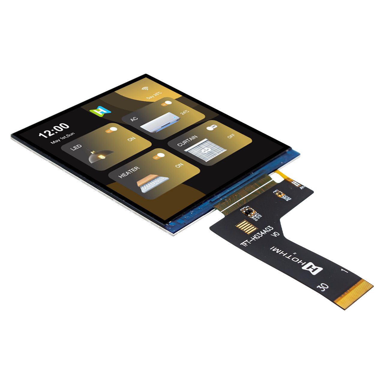 3.4 Inch TFT LCD Module | 480X480 Square Display With NV3049 Controller