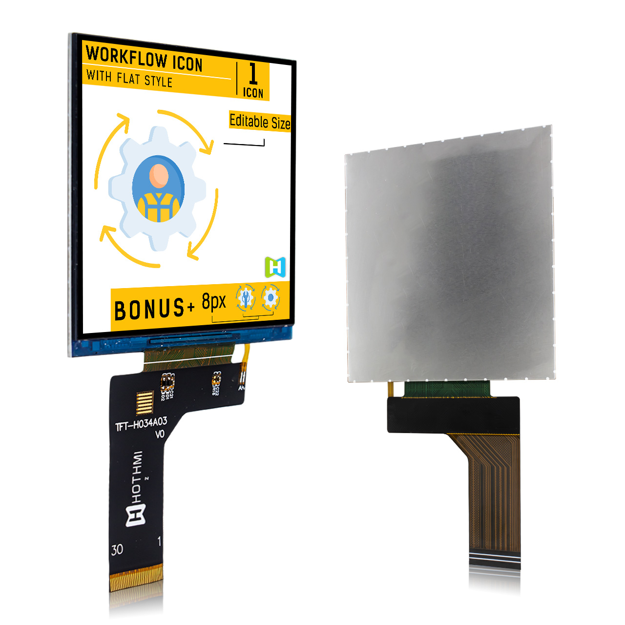 3.4 Inch TFT LCD Module | 480X480 Square Display With NV3049 Controller