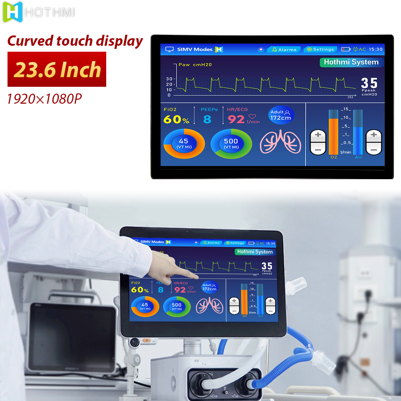 24 Inch Capacitive Touch Screen Monitor | FHD 1080P LCD