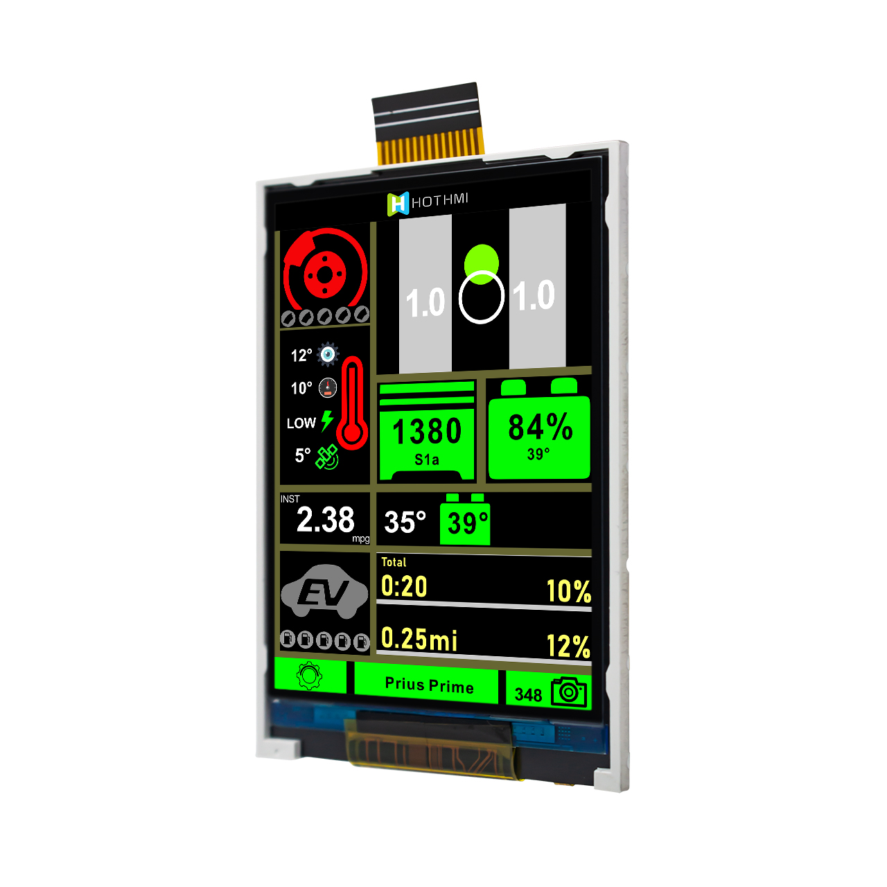 2.8"TFT LCD Display | 240x320 UART HMI Capacitive Display | Chip on FPC