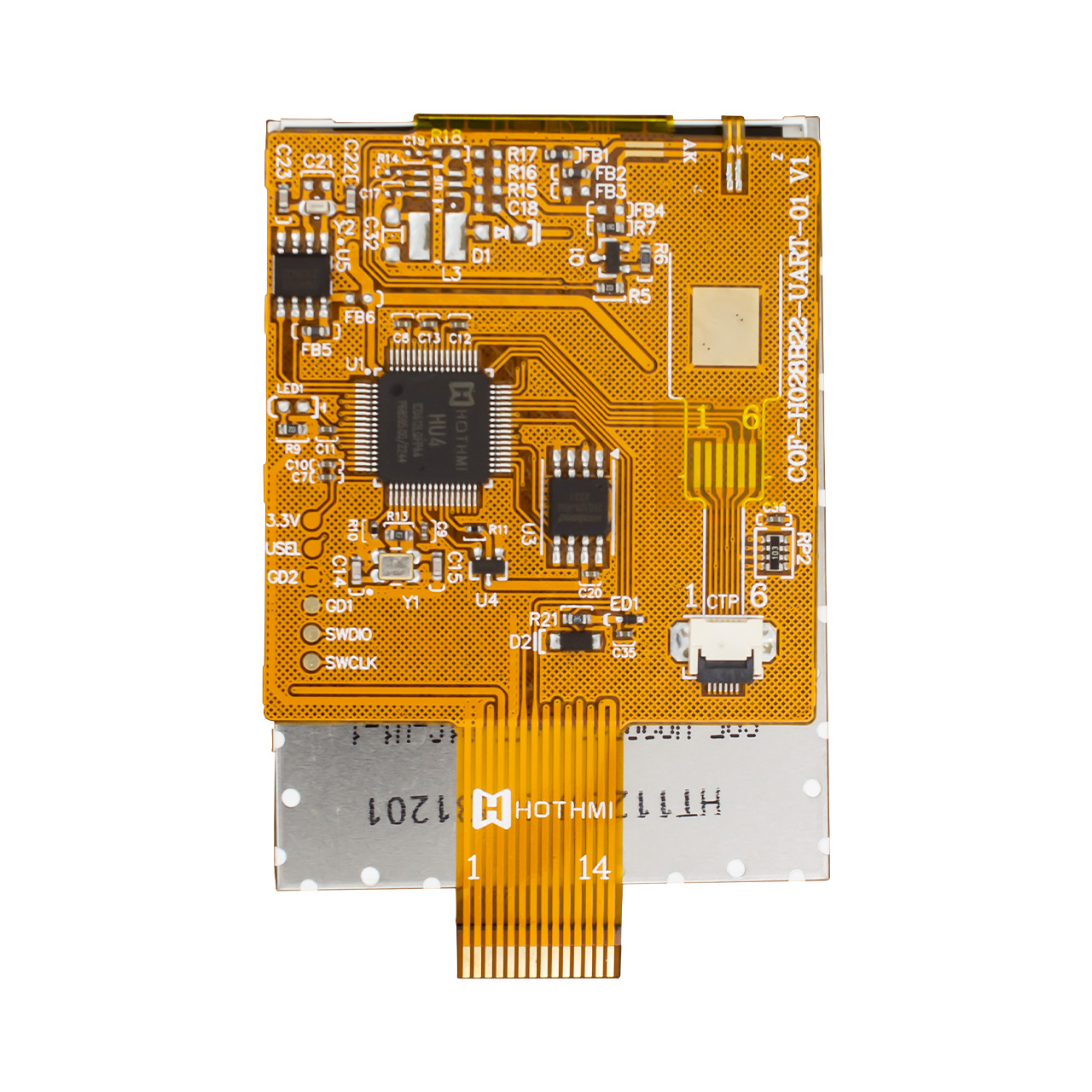 2.8"TFT LCD Display | 240x320 UART HMI Capacitive Display | Chip on FPC