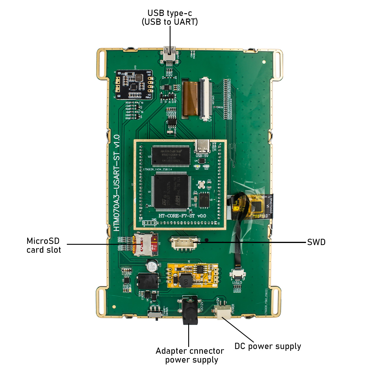 7 Inch 800x480 Capacitive Touch LCD Display Module with STM32