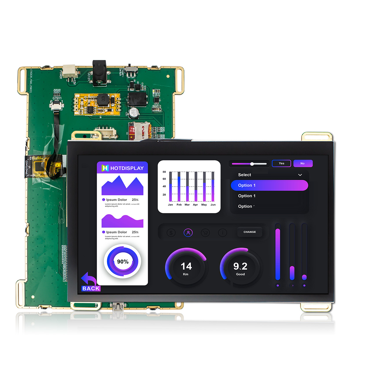7 Inch 800x480 Capacitive Touch LCD Display Module with STM32