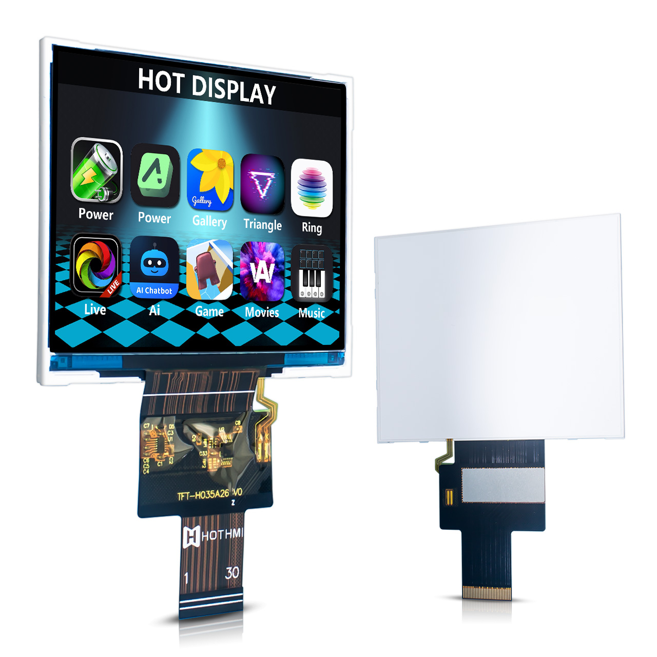 3.5 inch Industrial TFT LCD 640x480 IPS Display Panel with LVDS Interface