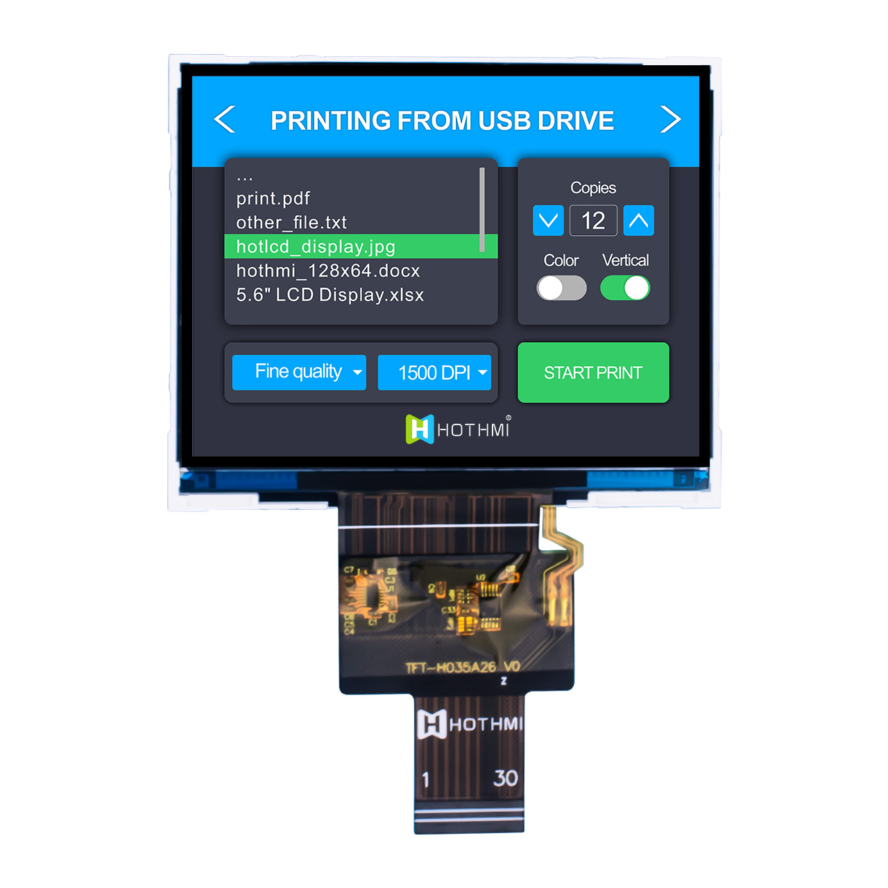 3.5 inch Industrial TFT LCD 640x480 IPS Display Panel with LVDS Interface