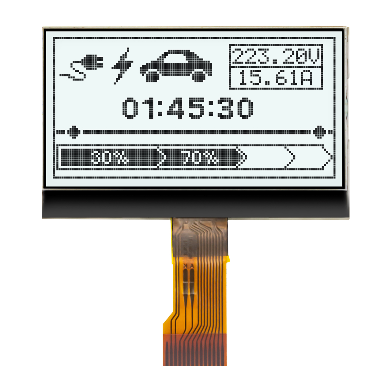 COG LCD display module | 128x64 FSTN+ LCD Display | Gray text on white background