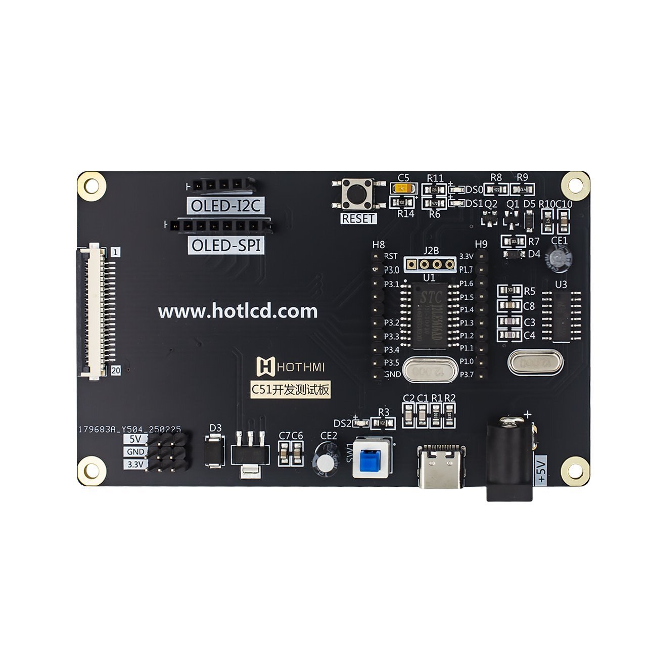 Monochrome COG/Graphic COB/Character COB/OLED module/E-paper module/Segment screen 8051 test board