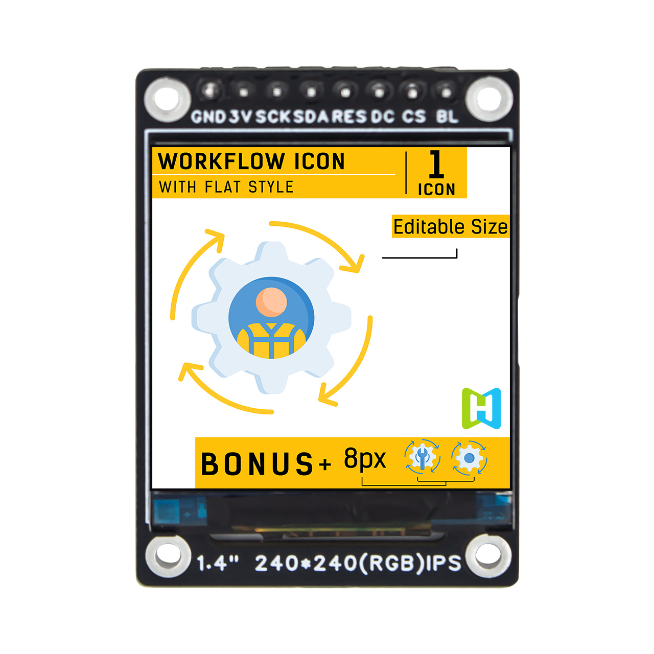 1.4 Inch TFT LCD Display Module 240x240 with ST7789 Driver IC