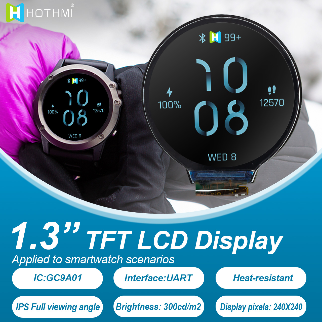 1.28 Inch Round IPS TFT LCD Display Module | 240x240 Resolution