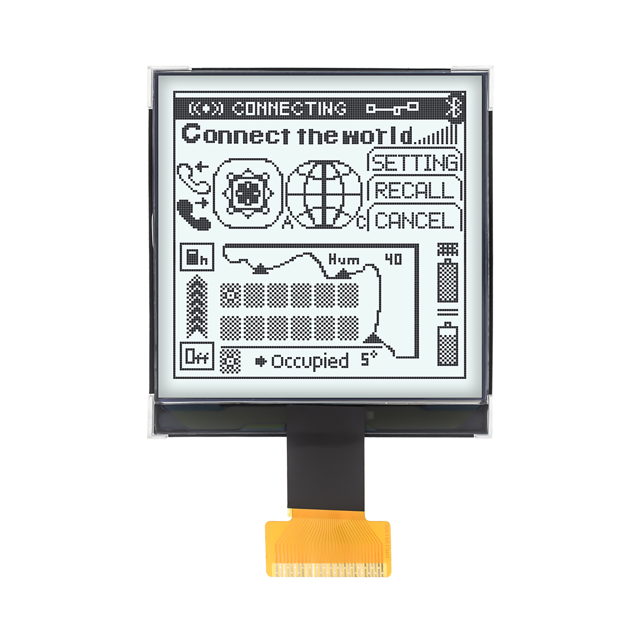 3.3-inch 128x128 graphic COG LCD display | FSTN+white background gray COG | Arduino