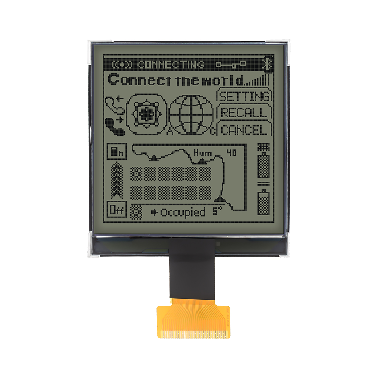 3.3-inch 128x128 graphic COG LCD display | FSTN+white background gray COG | Arduino