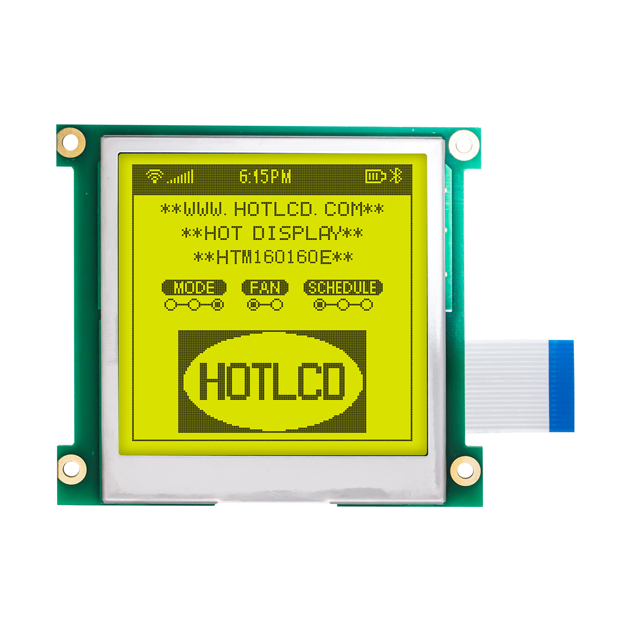 Graphic LCD Module | STN+ | 3.3" 160X160 Yellow-Green Backlight | UC1698 | MCU | Arduino | 3.3V