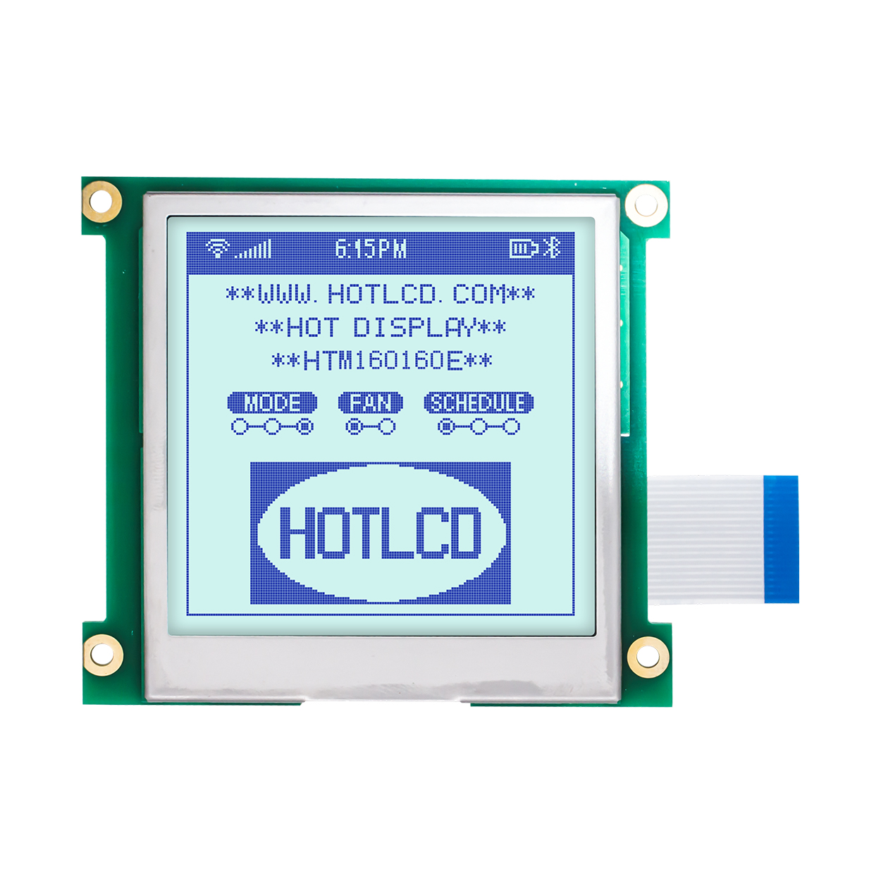 3.3" 160x160 Graphic LCD Module | STN+Gray With White Backlight