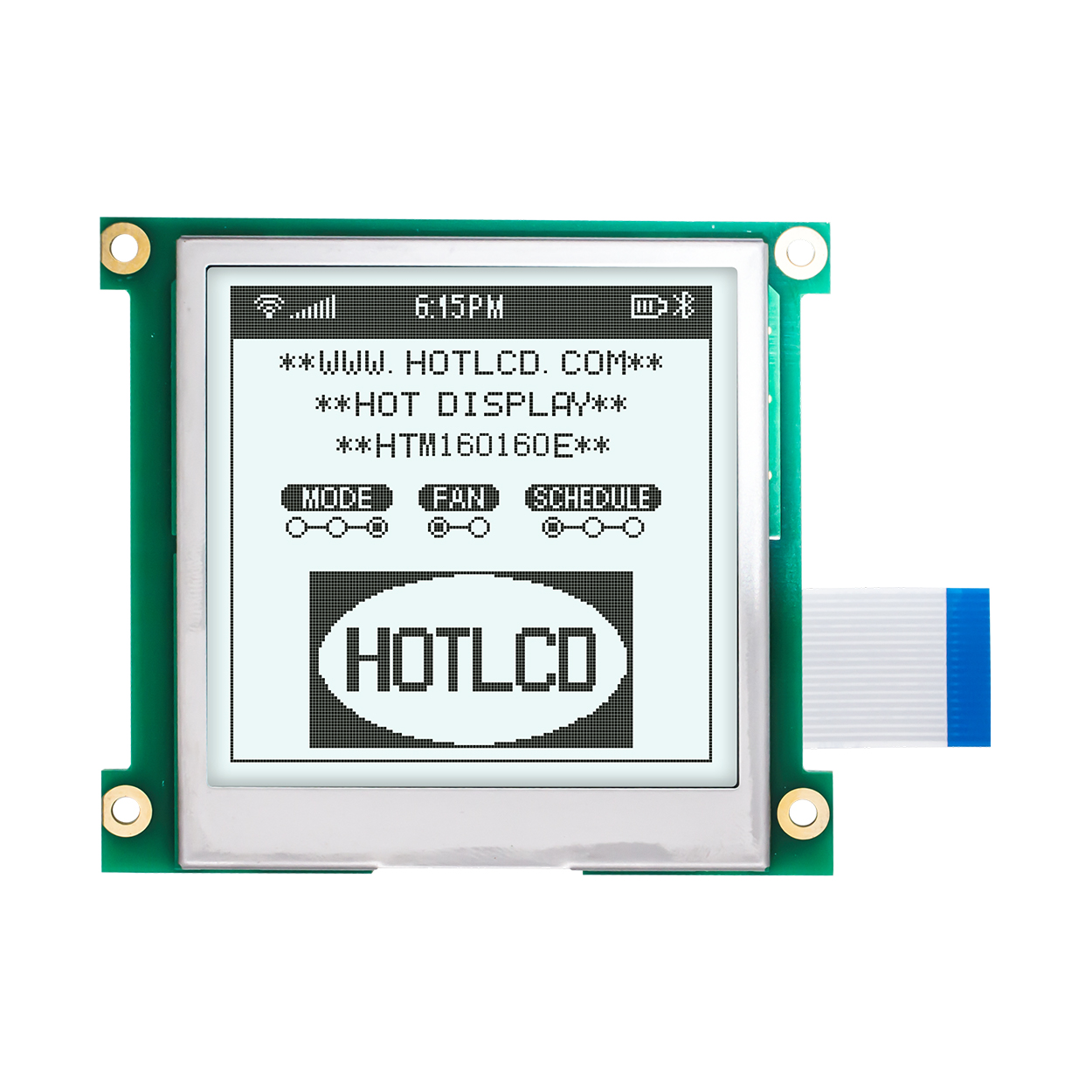 Graphic LCD Module | FSTN+ | 3.3" 160X160 Gray Text on White Background | UC1698 | MCU | Arduino | 3.3V