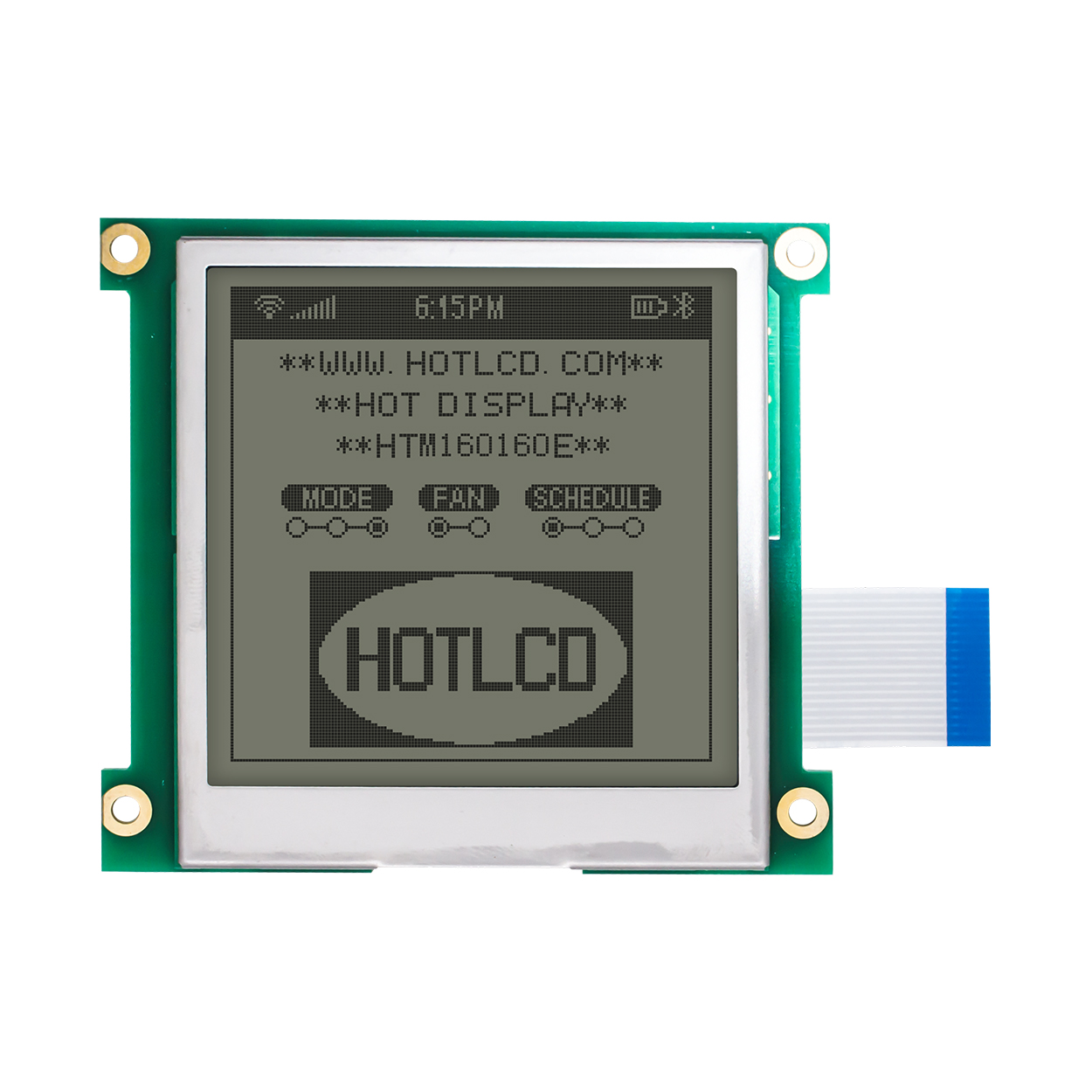 Graphic LCD Module | FSTN+ | 3.3" 160X160 Gray Text on White Background | UC1698 | MCU | Arduino | 3.3V