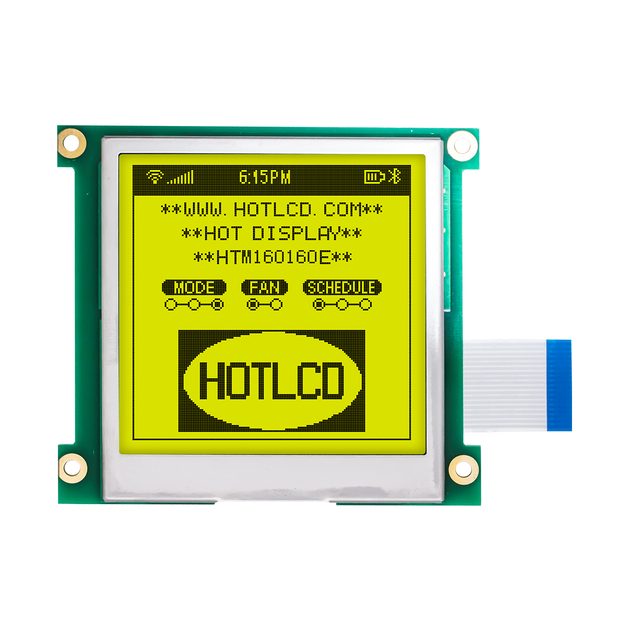 Graphic LCD Module | STN+ | 3.3" 160X160 Yellow-Green Backlight | UC1698 | MCU | Arduino | 3.3V