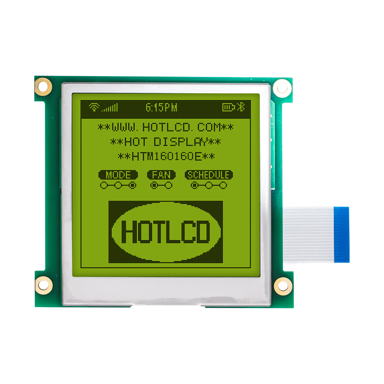 Graphic LCD Module | STN+ | 3.3" 160X160 Yellow-Green Backlight | UC1698 | MCU | Arduino | 3.3V