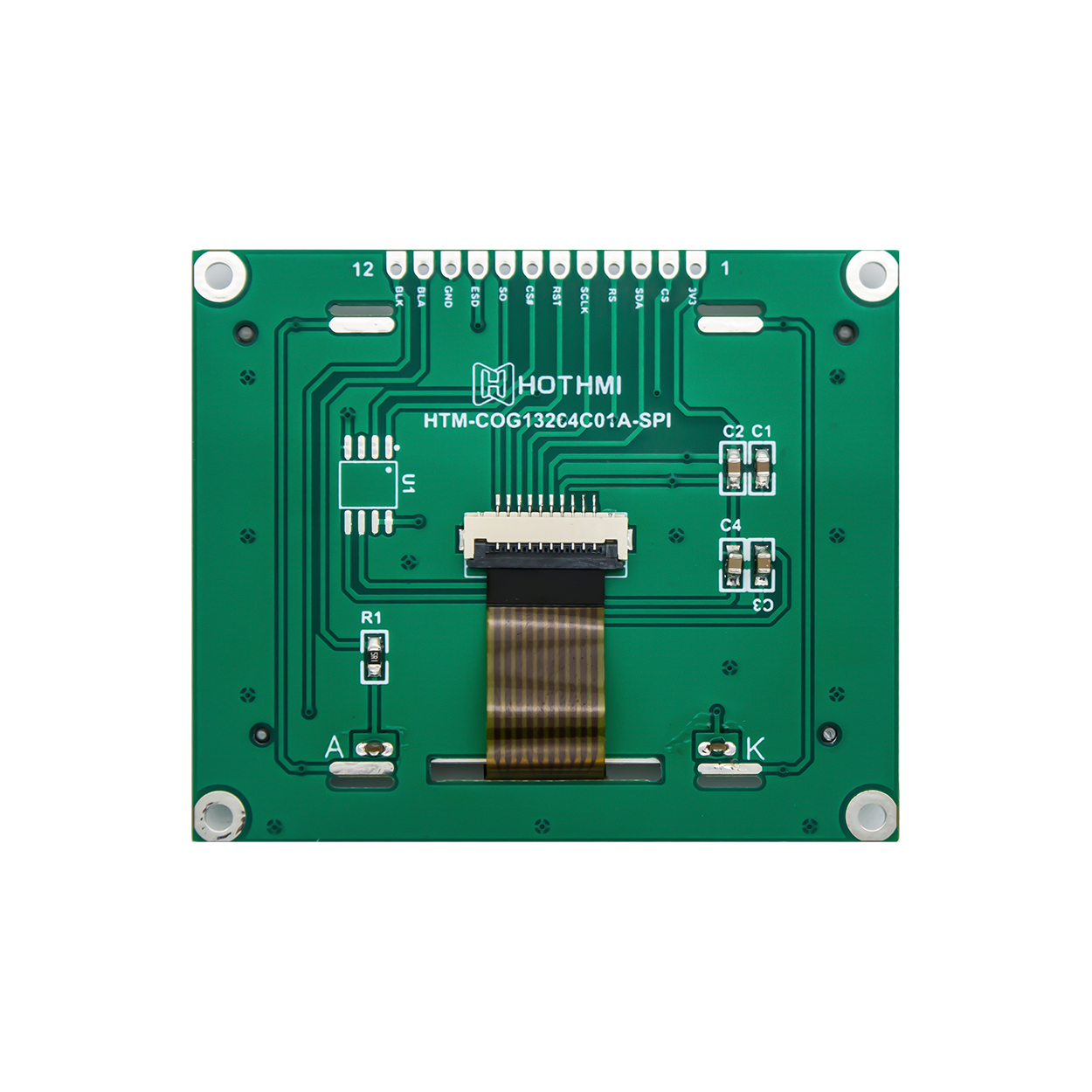 Graphic LCD Module | STN+ | 2.4" 132x64 Display Blue on Gray | ST7567 | SPI | Arduino | 3.3V