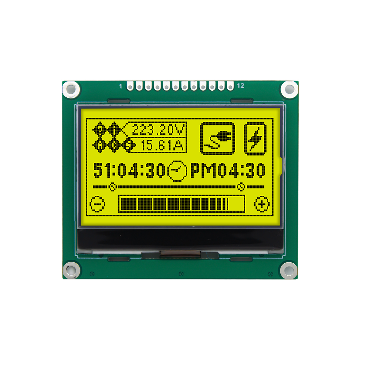 Graphic LCD Module | STN+Yellow-Green |2.4" 132x64 Display Yellow-Green Backlight | ST7567 |SPI | Arduino | 3.3V