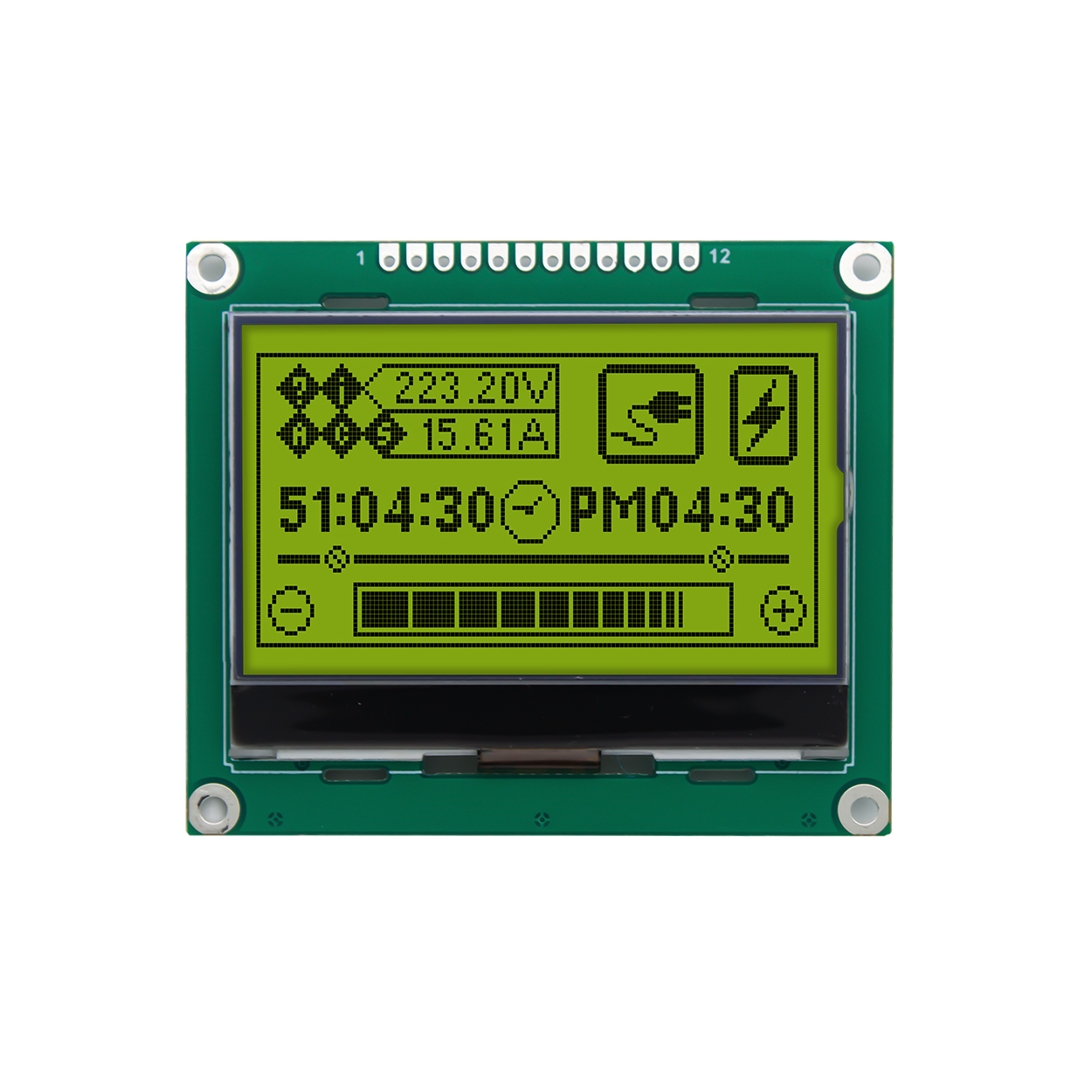 Graphic LCD Module | STN+Yellow-Green |2.4" 132x64 Display Yellow-Green Backlight | ST7567 |SPI | Arduino | 3.3V