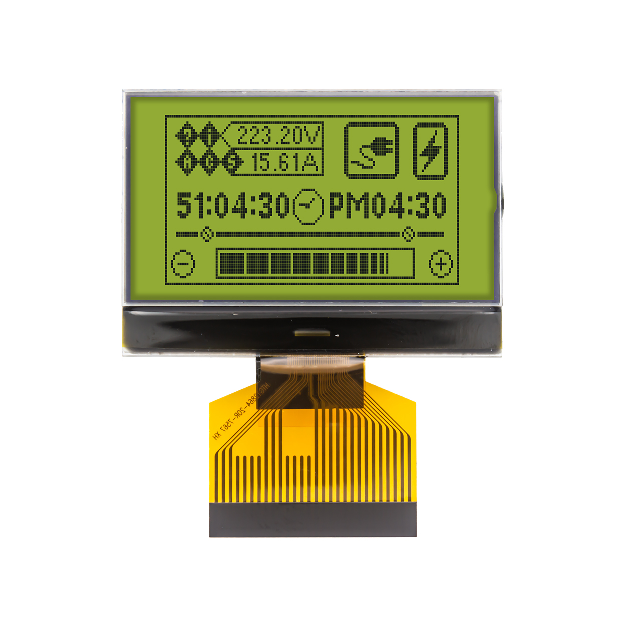 128x64 Graphic LCD Display with Yellow Green Backlight and ST7567 Controller