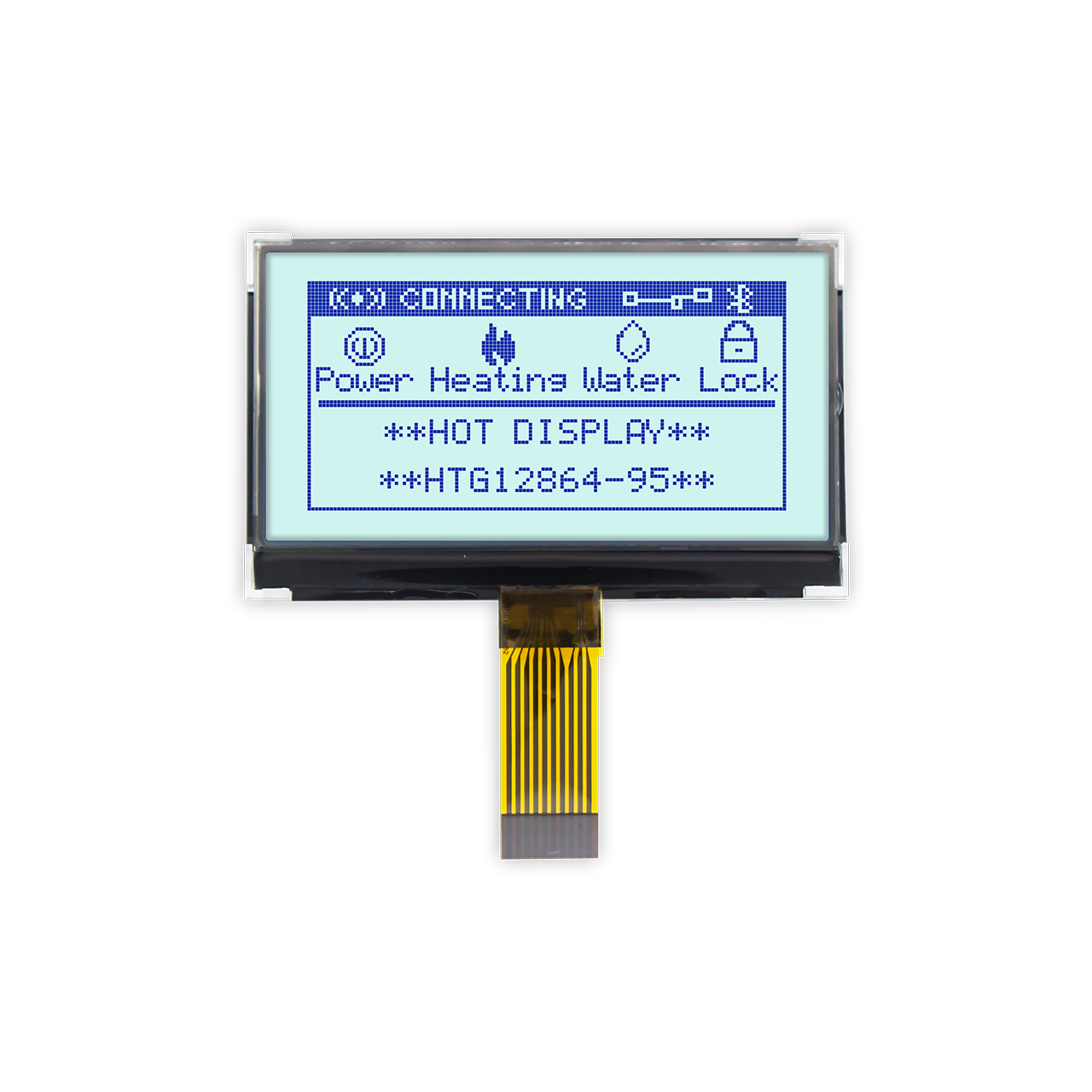 2.8" 128X64 Graphic COG LCD Module | SPI | STN+ | Gray Background with Blue Text | ST7567
