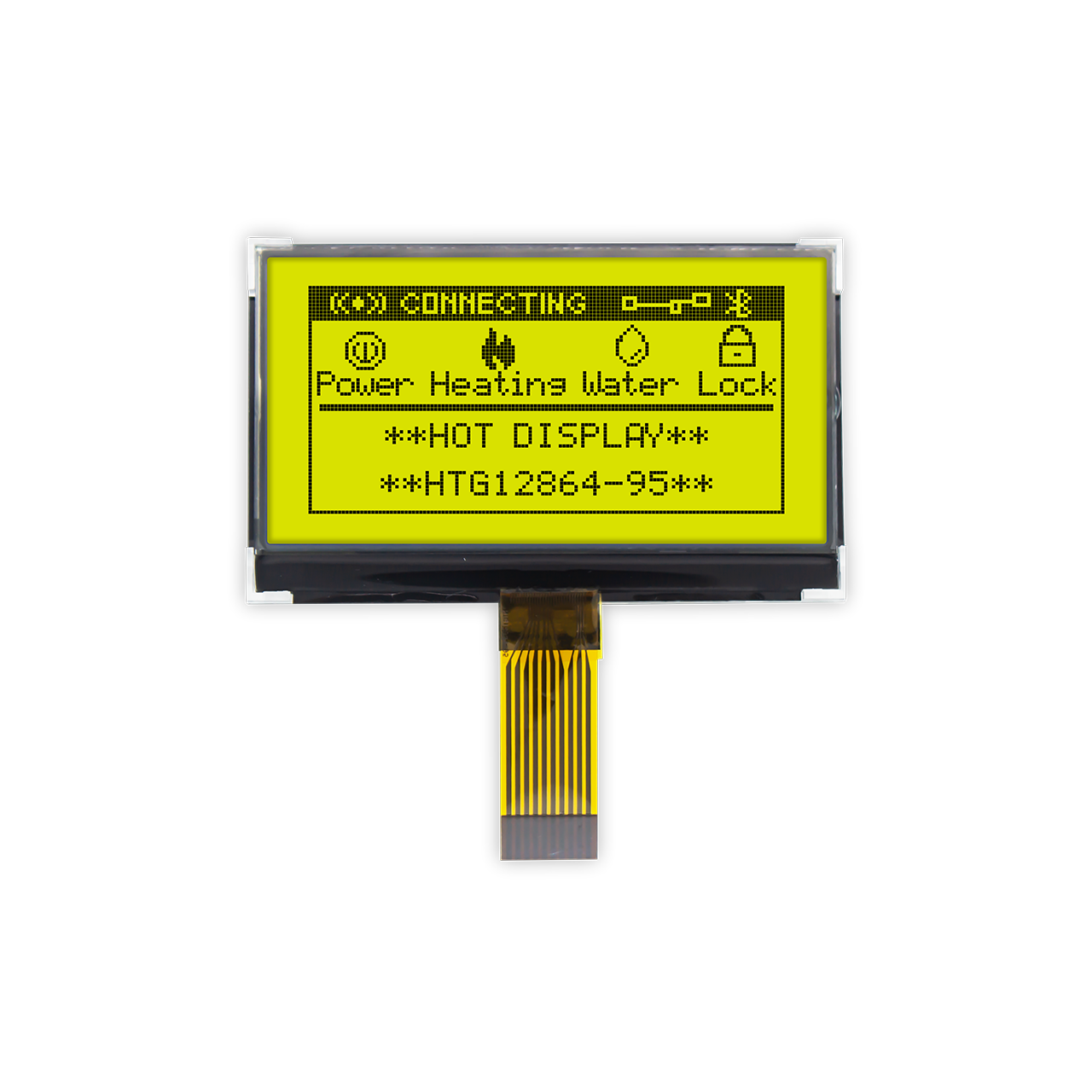 2.8" 128X64 Graphic COG LCD Module | SPI | STN(+) Yellow-Green | Yellow-Green Backlight | ST7567