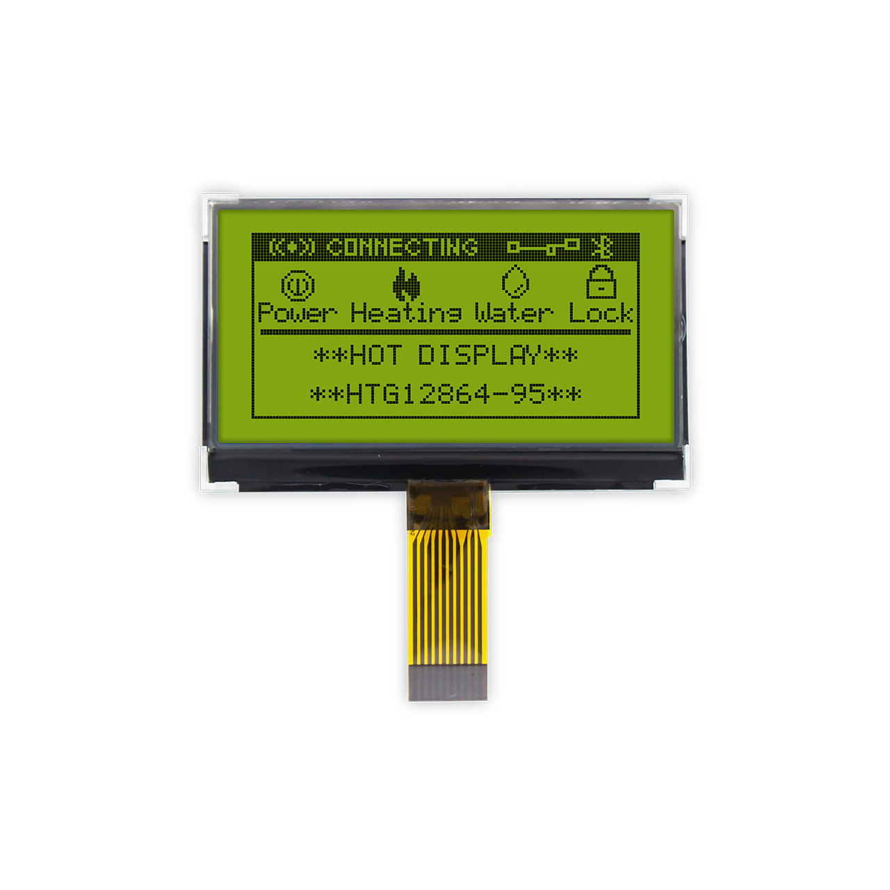 2.8" 128X64 Graphic COG LCD Module | SPI | STN(+) Yellow-Green | Yellow-Green Backlight | ST7567
