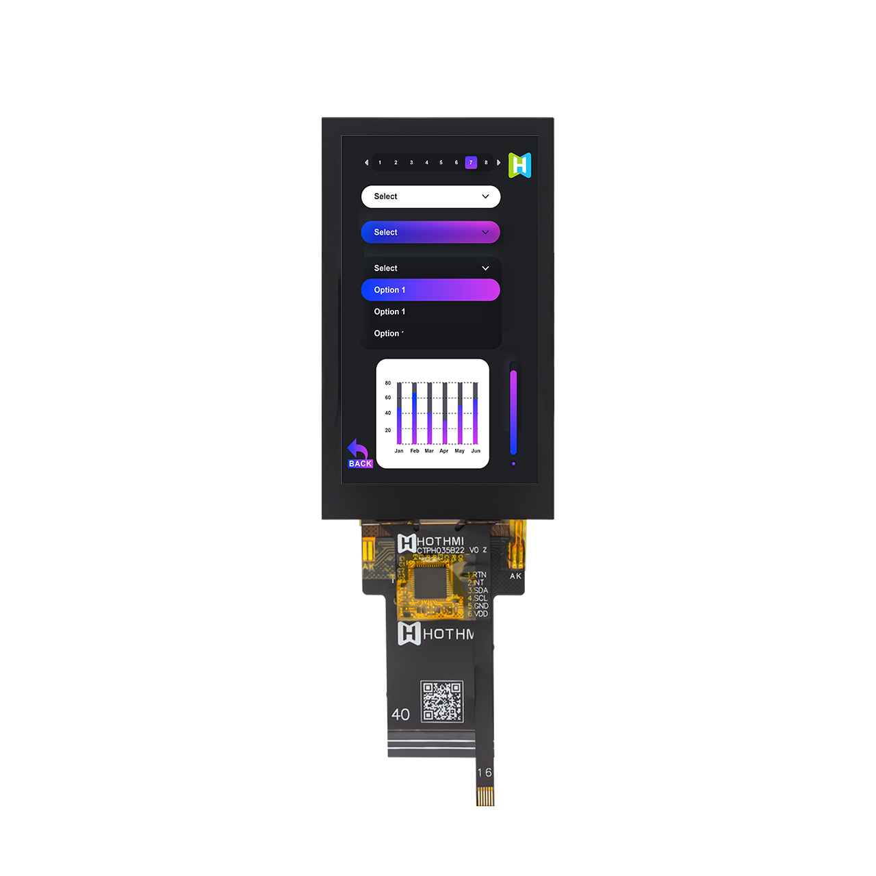 3 Inch TFT LCD Display With Capacitive Touchscreen | RGB Interface ST7701 Controller
