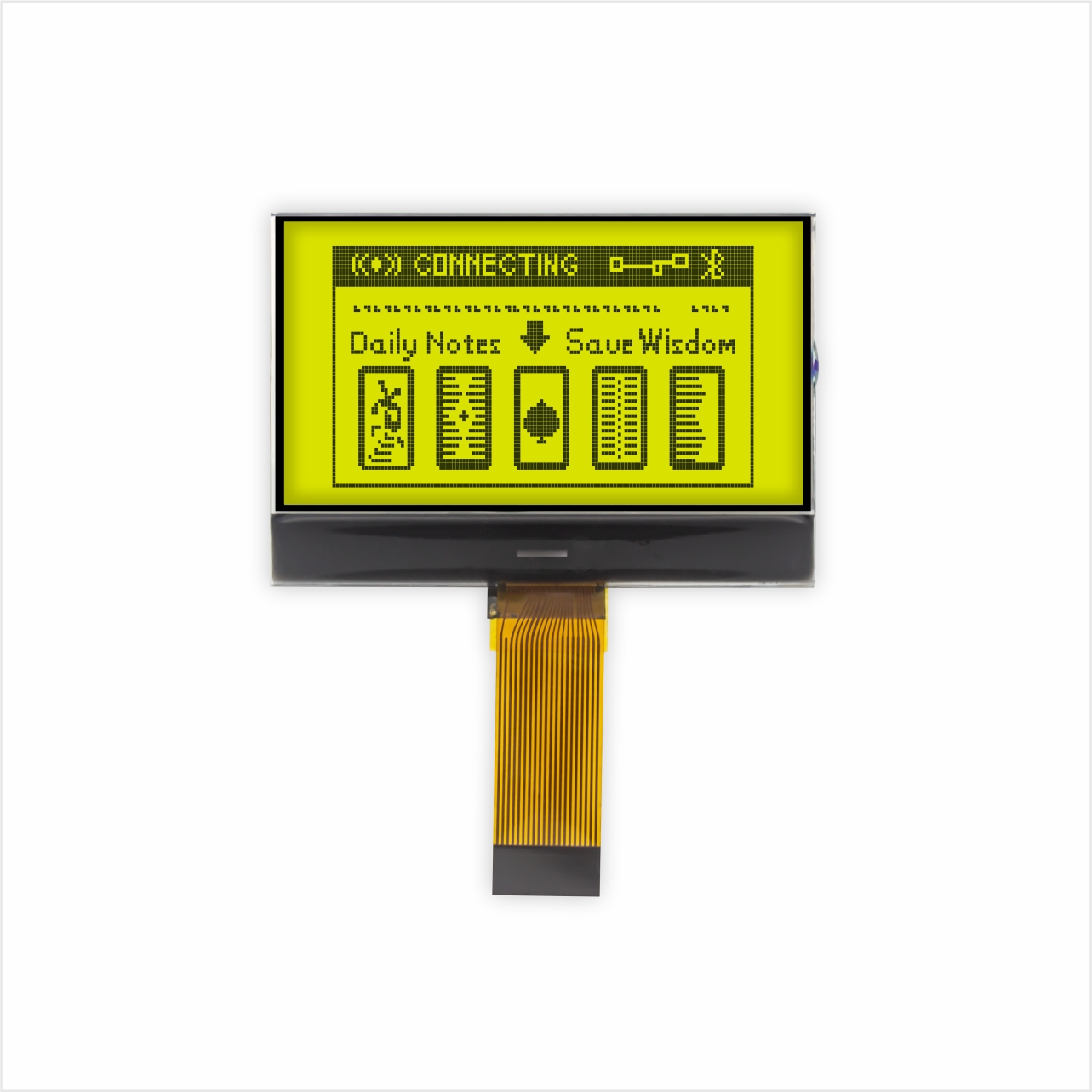 Graphic COG LCD 2.2" 128X64 | STN+ Display with Yellow-Green Side Backlight | MCU | Arduino