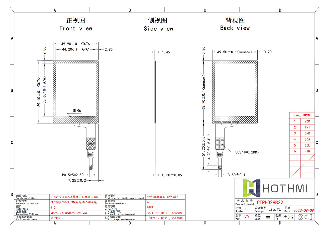 2.8 inch Capacitive Touch Screen With GT911 Driver IC